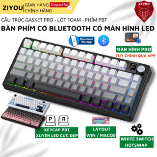 Bàn Phím Cơ Bluetooth Không Dây Ziyou XINMENG M75 Có Màn Hình Tùy Chỉnh Qua App, Hotswap 5 Pin, Led RGB