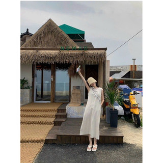 Florence- Đầm linen kem suông sát nách freesize