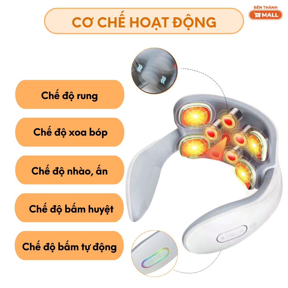 Máy Massage Cổ Misuma JT88, Mát Xa Xung Điện Cùng 5 Đầu Rung Làm Giảm Nhức Mỏi