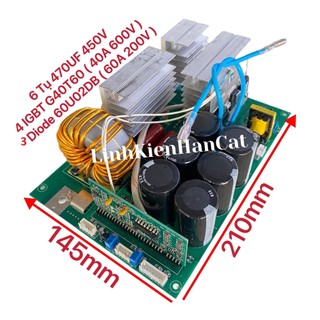 Bo mạch máy hàn điện tử dòng 200a kiểu 4 igbt 4 tụ điện có cuộn kháng đầu ra bo mạch máy hàn kiểu 4 tụ 4 igbt dòng 200a