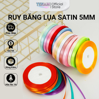  Cuộn Ruy Băng Lụa Satin Bản 5mm Dài 22m Thắt Nơ Buộc Tóc Blackpink - Gói Nơ Kẹo - Phụ Kiện Trang Trí Quần Áo 