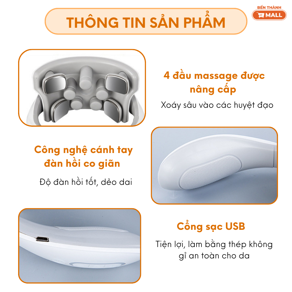 Máy Massage Cổ Misuma JT88, Mát Xa Xung Điện Cùng 5 Đầu Rung Làm Giảm Nhức Mỏi