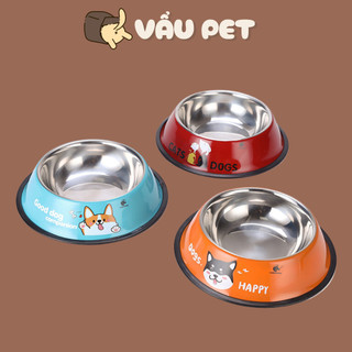 Bát ăn cho chó mèo inox - Bát đựng thức ăn, uống nước cho chó mèo Vẩu Pet Shop