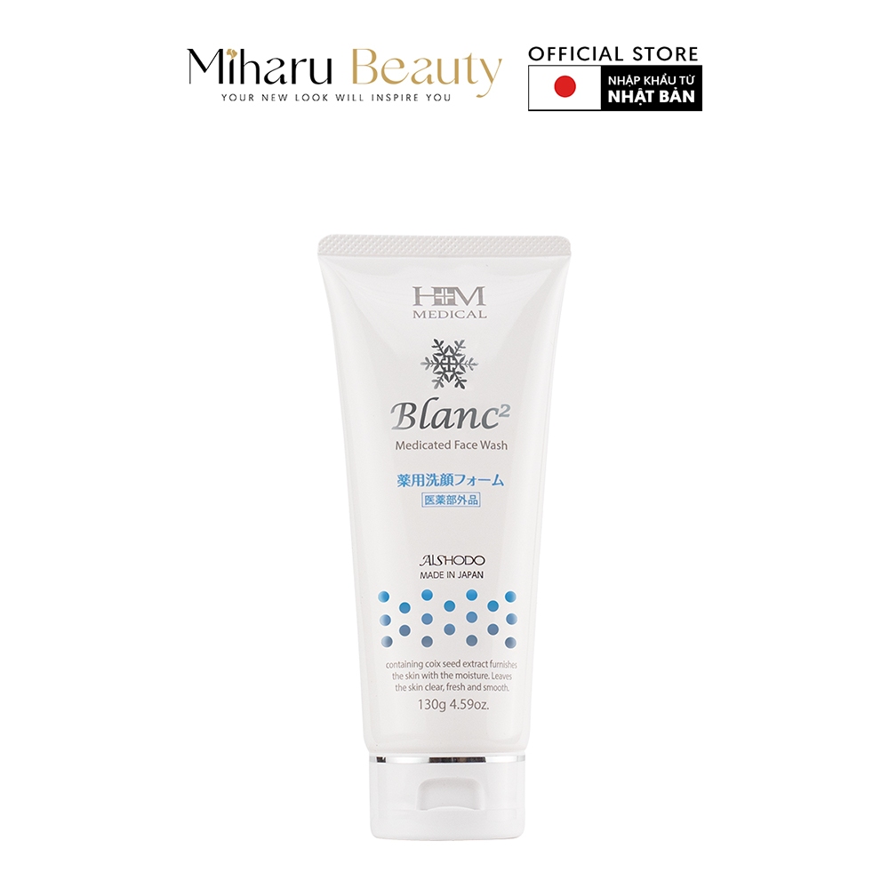 Sữa rửa mặt dưỡng trắng da, mờ thâm nám, tàn nhang - Blanc2 Medicated Face Wash 130g