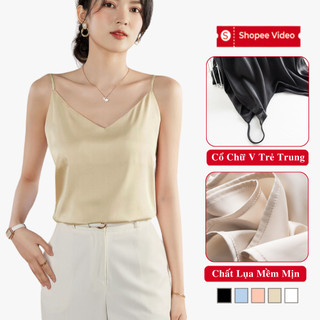 Áo Balo Nữ Lụa  Ngắn Tay Madela Vải Lụa, Áo Hai Dây Lụa Nữ Mềm Mịn Thoáng