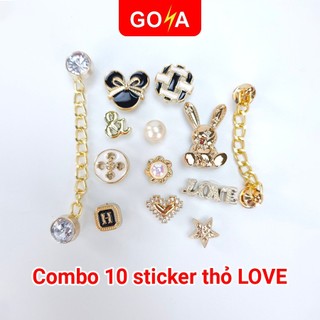 Bộ 10 Sticker, Jibbitz, Charm trang trí dép GOYA, phụ kiện gắn dép dễ thương