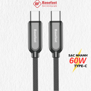 Dây sạc nhanh Type C 60W Basefast cáp bọc dù đầu kim loại siêu bền cho samsung xiaomi máy tính bảng
