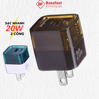 Củ sạc nhanh 20W Basefast cốc sạc trong suốt chống quá tải nhiệt cho iP11 12 13 14promax samsung xiaomi