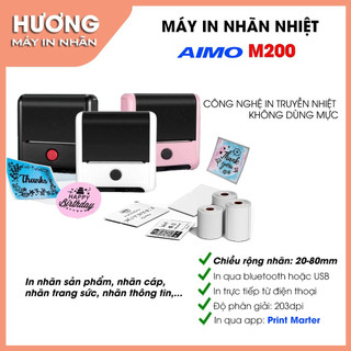 Máy In Nhãn Di Động Aimo Phomemo M200, Bluetooth, In Qua App