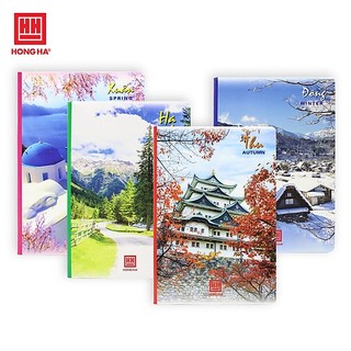 Vở kẻ ngang 200 trang Hồng Hà Pupil bốn mùa 1002 nhiều màu sắc (Giao màu ngẫu nhiên)