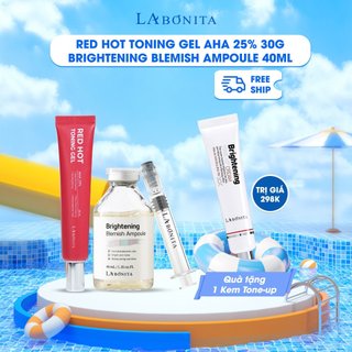  Combo Tuýp Red Hot Toning Gel AHA 25% 30g + Brightening Blemish Ampoule 40ml