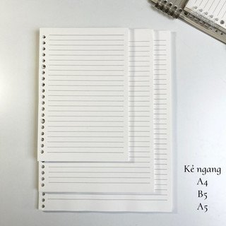 [HẠT] (Mua 2 tặng 1) Giấy refill/ Ruột sổ còng 80gsm - Khổ A4 B5 A5 - Tập 60 tờ - Kẻ ngang & Kẻ ngang Cornell