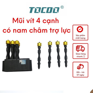 Mũi bắt vít 4 cạnh có nam châm trợ lực TOCDO hàng chuẩn