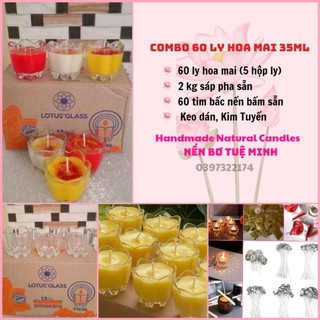 Combo làm nến 60 ly hoa mai 35ml