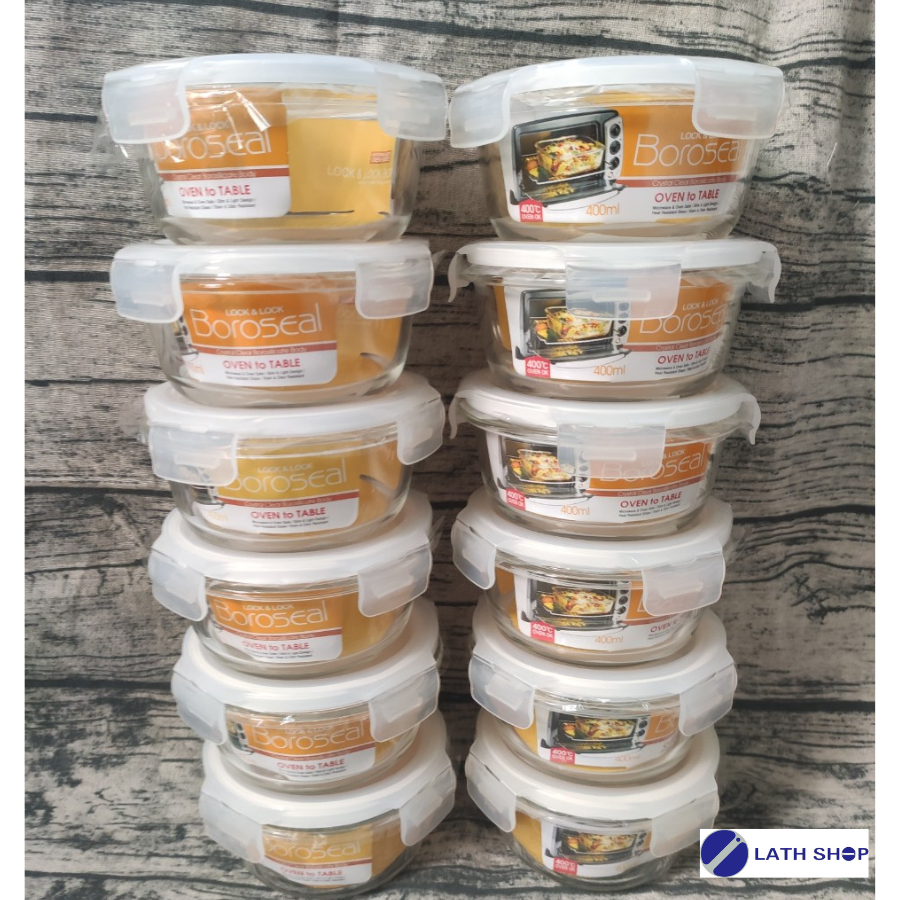 Bộ 12 Thố Hộp Thủy Tinh LLG822 400ml (Dùng Được Trong Lò Vi Sóng, Lò Nướng, Kín Hơi)