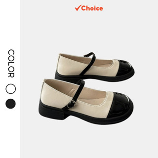 Giày búp bê nữ Choice QV 13 chất liệu da bóng mũi vuông siêu đẹp