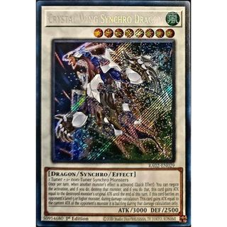 ra02 Lá bài thẻ bài Yugioh Crystal Wing Synchro Dragon - secret Ultra Rare - Tặng bọc bài nhựa bảo quản