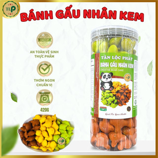 Bánh gấu mix nhân kem tân lộc phát hũ 420g