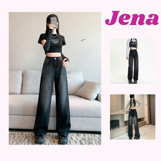 Quần jean nữ ống suông rộng cạp cao JENA tôn dáng, quần bò jeans nữ ống rộng ôm eo phong cách RETRO J01