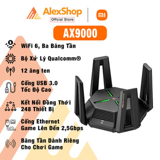 Xiaomi aiot ax9000 phát wifi 6 3 băng tần phiên bảng gaming quad-core cpu 1gb ram 4k qam