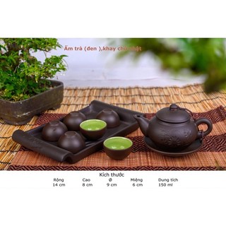 Ấm chén tử sa tâm trà khay đôi
