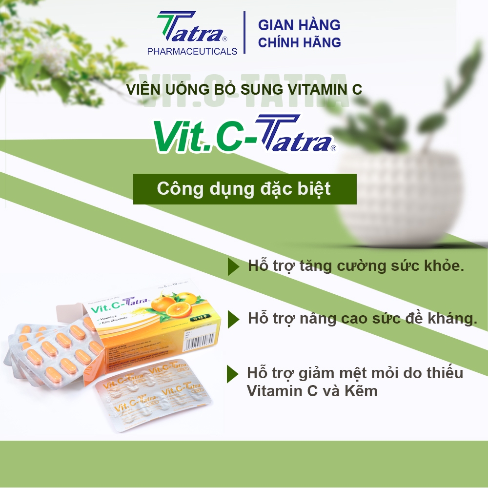 [Hộp 50 viên] Viên uống bổ sung Vitamin C - Vit.C-Tatra