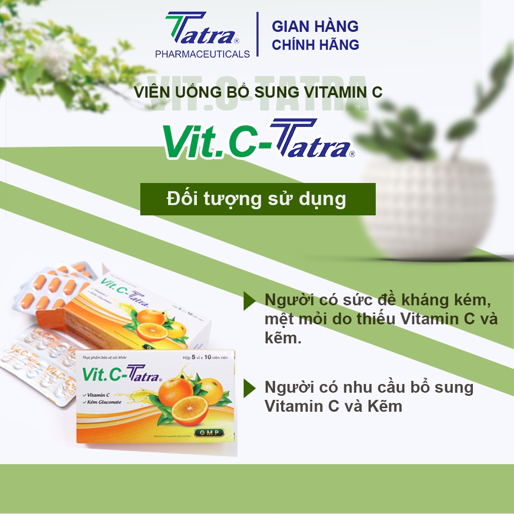 [Hộp 50 viên] Viên uống bổ sung Vitamin C - Vit.C-Tatra