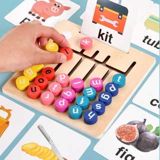 Đồ Chơi di chuyển Chữ Cái Xếp Từ Theo Thẻ bằng Tiếng Anh Giáo Dục Sớm cho bé giúp bé phát triển Trí Tuệ Tư Duy Logic TTA