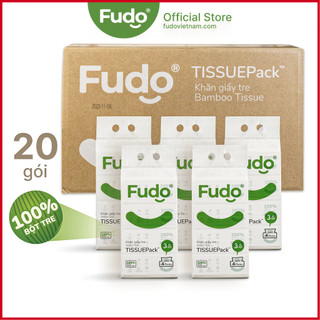 Khăn giấy khô Fudo® TISSUEPack™ từ sợi tre - Thùng 20 gói