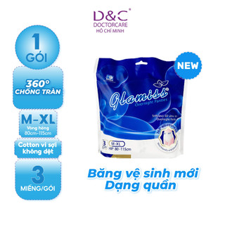 Băng vệ sinh quần ban đêm Glamiss Overnight Panties size M-XL - Gói 3 miếng
