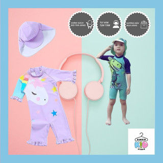 [Kèm nón] Đồ bơi liền thân Unicorn cho Bé trai Bé gái, Bộ đồ bơi in hoạt hình dễ thương cho bé