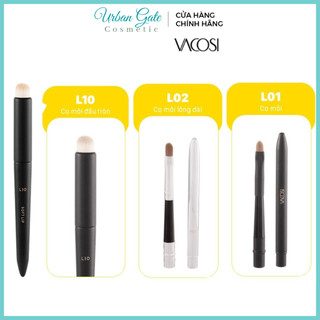 Cọ môi Vacosi lông dài vỏ trắng Pro L02 + vỏ đen L01 cọ tán son môi đầu tròn L10