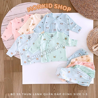 [Bảng màu] Combo 3/5 Bộ Quần Áo Dài Tay Chất Thun Lạnh Cho Bé Trai, Bé Gái Sơ Sinh Size 0-9 Tháng