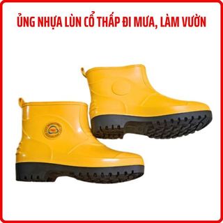Ủng cao su thấp cổ chống thấm, ủng nhựa lùn làm vườn TQP, ủng cao su đi nước