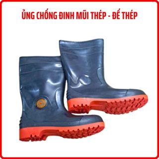 Ủng cao su chống đinh mũi thép đế thép, Ủng công trình chống đinh TQP cho công nhân