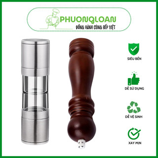 Dụng cụ xay muối và xay tiêu 2 đầu bằng Inox 304 cao cấp và sang trọng