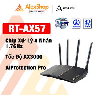Router wifi 6 gaming asus rt ax57, hỗ trợ ai mesh, chuẩn băng thông ax3000