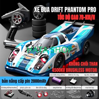 Phantom Pro Drift Xe Đua Điều Khiển Tốc Độ Cao 70km/h Không Chổi Than 4500kv 4WD Giảm Xóc Đèn LED