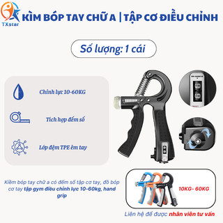 Kìm Bóp Tay, Kìm Tập Cơ Tay, Dụng Cụ Tập Gym Tại Nhà Điều Chỉnh Lực Có Đếm 10-60kg, hand