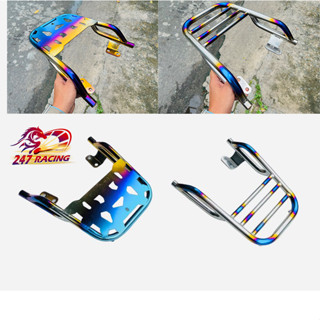 Cảng sau 2 tầng INOX khò Titan 7 màu gắn xe máy Wave A110 S110 RSX110 Blade110 hàng chất lượng