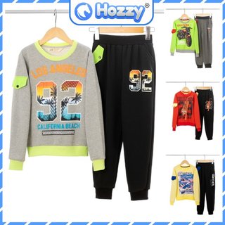 Bộ nỉ da cá bé trai size đại 22-55kg Hozzy, vải nỉ xuất dư 100% cotton