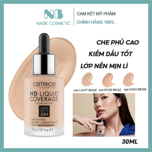 Kem Nền Catrice 24h HD Liquid Coverage Foundation 30ml