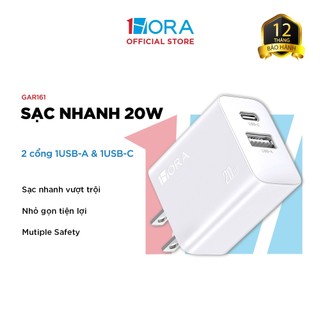 Củ Sạc Nhanh 1HORA 20W - 2 cổng 1USB-A & 1USB-C - GAR161