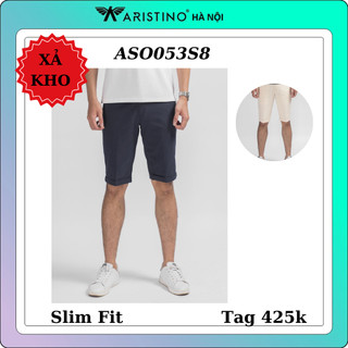 ( XẢ KHO ) Quần short kaki nam ARISTINO kéo khoá- slim fit -aso053s8