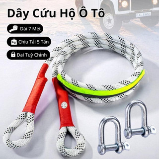 Dây Kéo Cứu Hộ Ô Tô Cao Cấp Chịu Tải Lên Đến 5 Tấn - Dài 3m, 5m Và 7m, Đai Tuỳ Chỉnh .