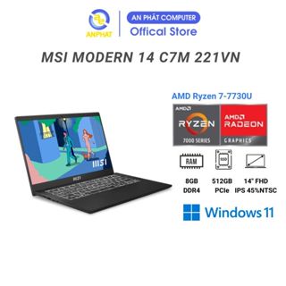 Laptop MSI Modern 14 C7M 221VN (AMD Ryzen 7-7730U | 14 inch FHD)