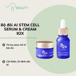 Bộ Đôi AI STEM CELL SERUM & CREAM 82X Dưỡng Trắng, Chống Lão Hóa Hoàn Hảo - Nhật Bản