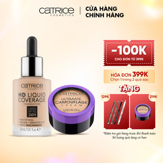 Bộ đôi kem nền che khuyết điểm Catrice che phủ hoàn hảo 4 màu phù hợp tone da