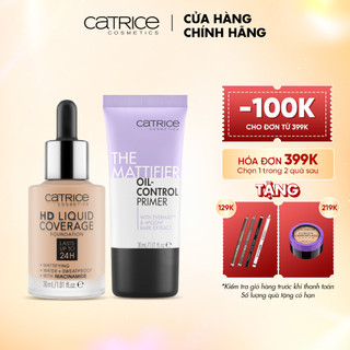 Bộ đôi kem nền kem lót Catrice kiềm dầu tối ưu giảm dầu thừa và bã nhờn 30ml