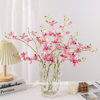 Hoa lan giả, hoa lan cao su giả cành dài 80cm